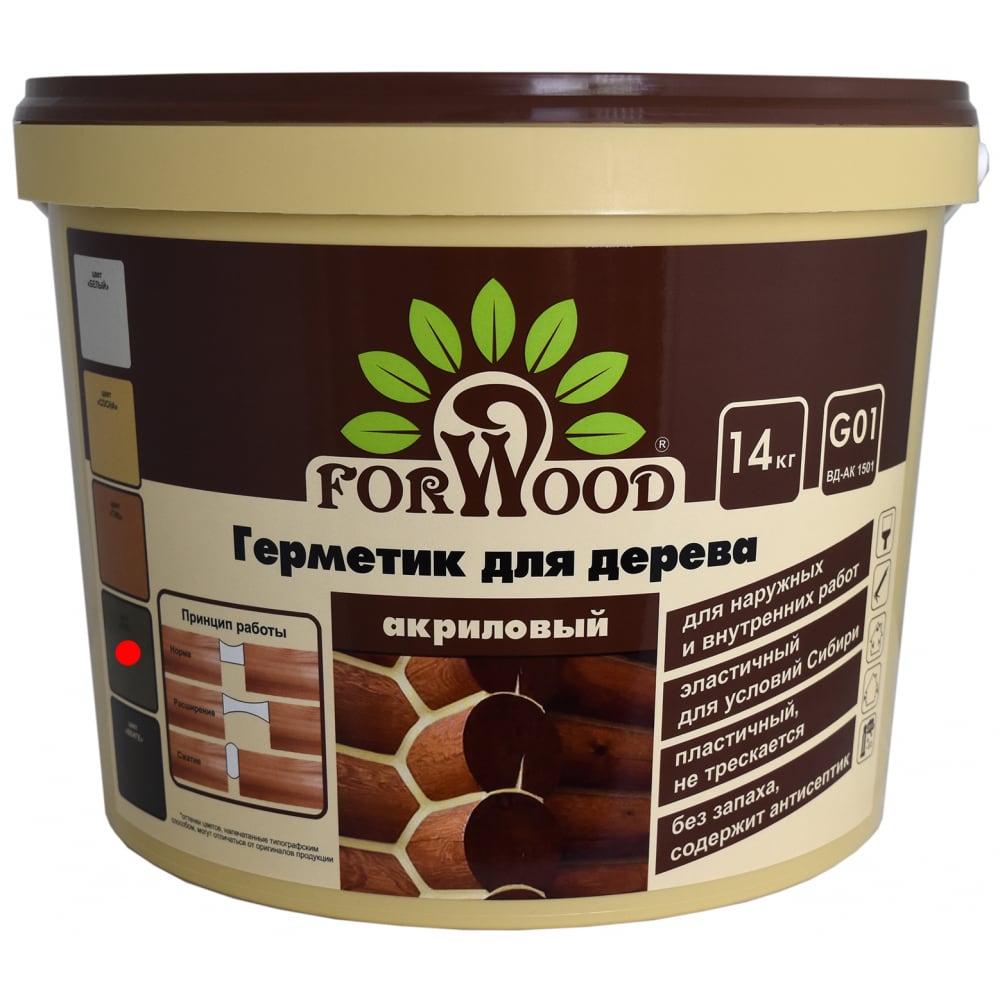

Герметик для дерева Forwood ВДАК-1501 дуб, 14 кг 141283