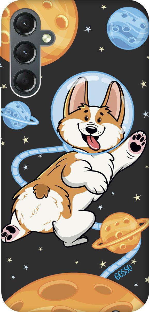 

Чехол на Samsung Galaxy A24 "CosmoCorgi" черный, Черный;коричневый, 159522