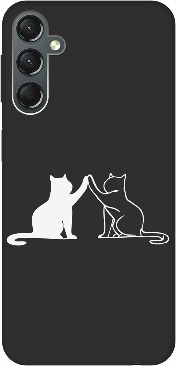 

Матовый Soft Touch Чехол на Samsung Galaxy A24 "Cats W" черный, Черный;белый, 159522