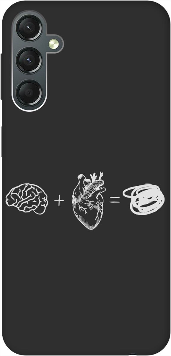 

Чехол на Samsung Galaxy A24 "Brain Plus Heart W" черный, Черный;белый, 159523