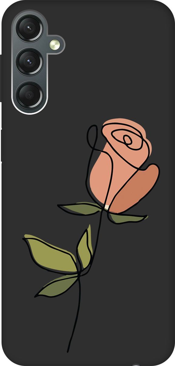 

Матовый Soft Touch Чехол на Samsung Galaxy A24 "Rose" черный, Черный;зеленый, 159523