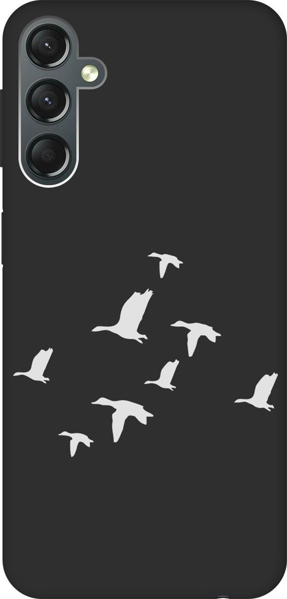 

Чехол на Samsung Galaxy A24 "Flock of Ducks W" черный, Черный;серый, 159523