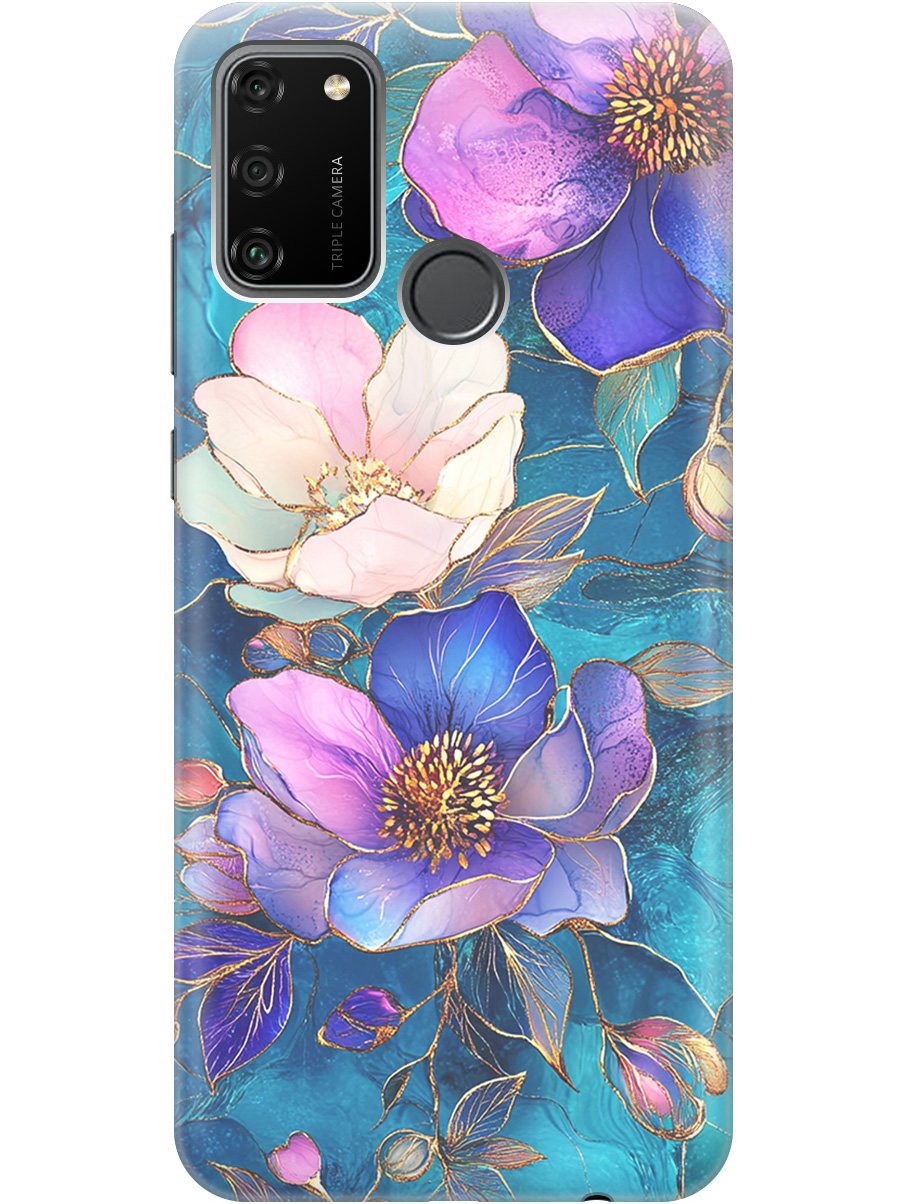

Силиконовый чехол на Honor 9A с принтом "Фиолетовые цветы и листья", Прозрачный;белый;синий, 722942023