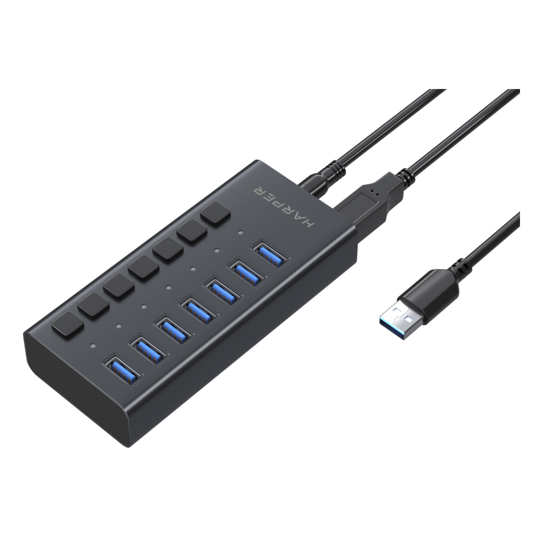 

USB-концентратор Harper HUB-07MB Black, Черный, HUB-07MB Black