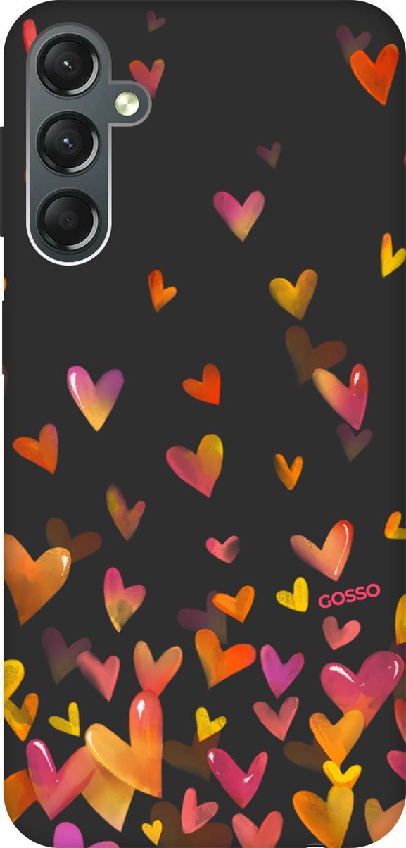 

Чехол на Samsung Galaxy A24 "Flying Hearts" черный, Черный;желтый, 159523