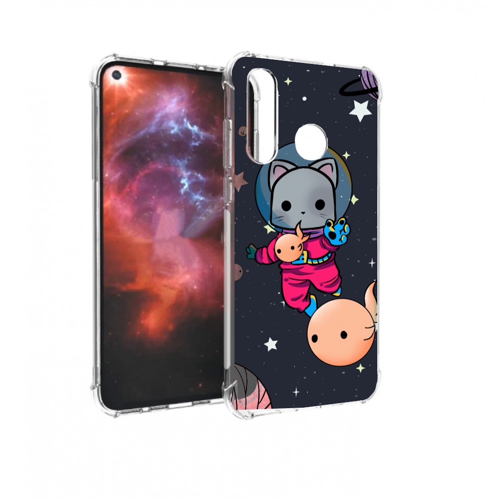 

Чехол бампер MyPads котик-с-рыбкой-в-космосе для Huawei Nova 4 п, Прозрачный, Tocco