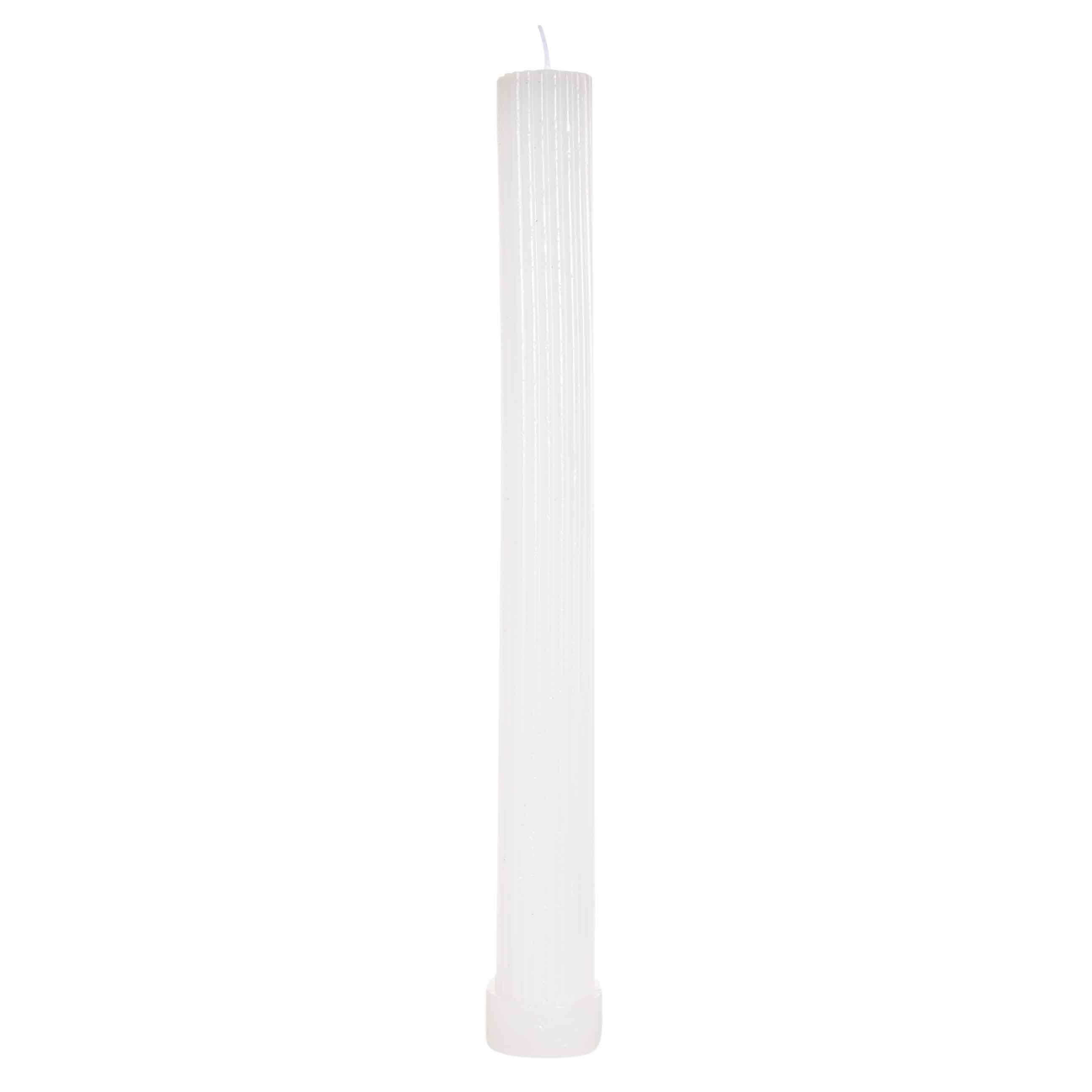 

Свеча, 27 см, тонкая, рифленая, белая, Ribbed candle