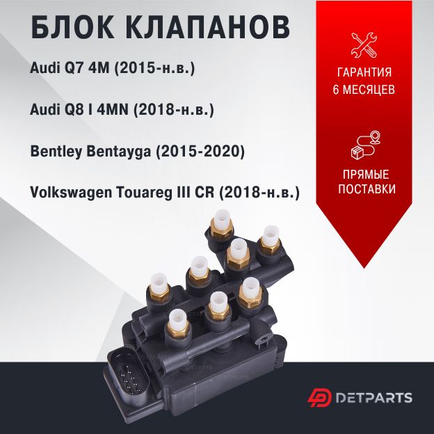 Блок клапанов пневмоподвески Volkswagen Touareg III CR 2018-нв без фитингов 15000₽