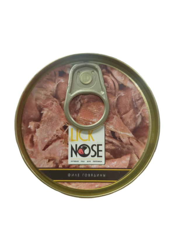 

Влажный корм для кошек Lick Nose филе говядина, 100г