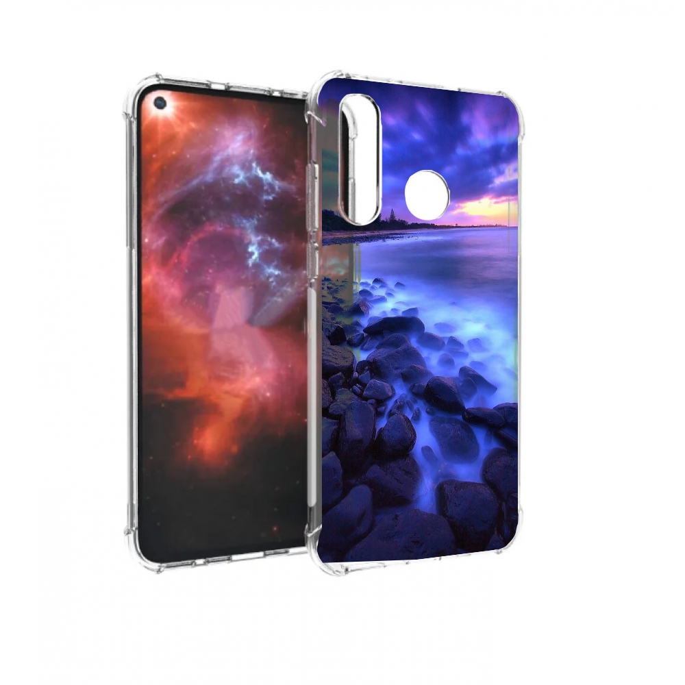 

Чехол бампер MyPads неоновый берег для Huawei Nova 4 противоударный, Прозрачный, Tocco
