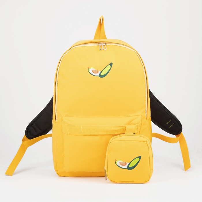 фото Рюкзак, отдел на молнии, наружный карман, сумочка, цвет жёлтый nobrand