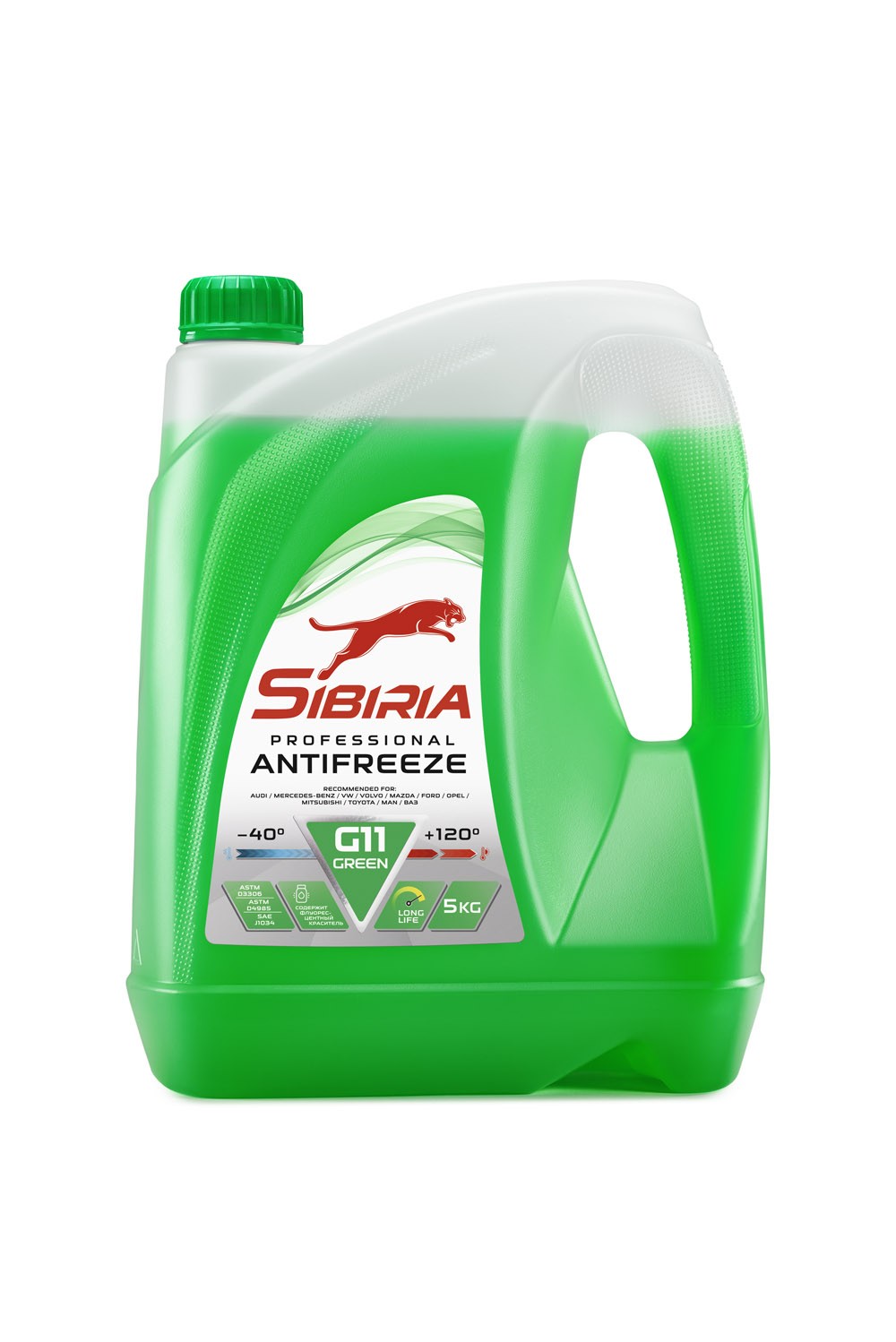 фото Антифриз sibiria antifreeze g11 (-40) зеленый 5 кг