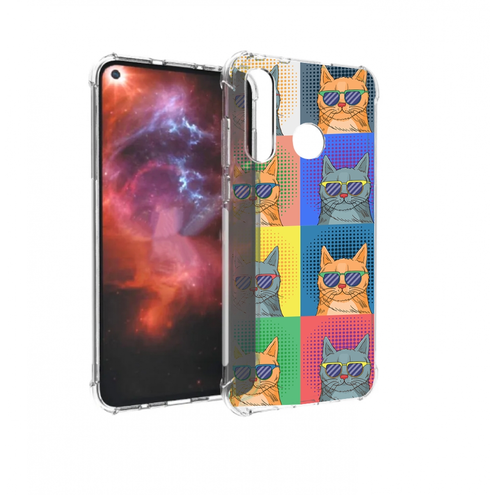 

Чехол бампер MyPads разноцветные-коты для Huawei Nova 4 противоу, Прозрачный, Tocco