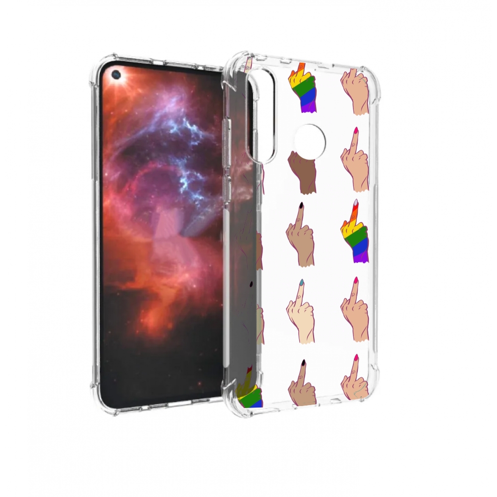 Чехол бампер MyPads разноцветные-руки для Huawei Nova 4 противоу