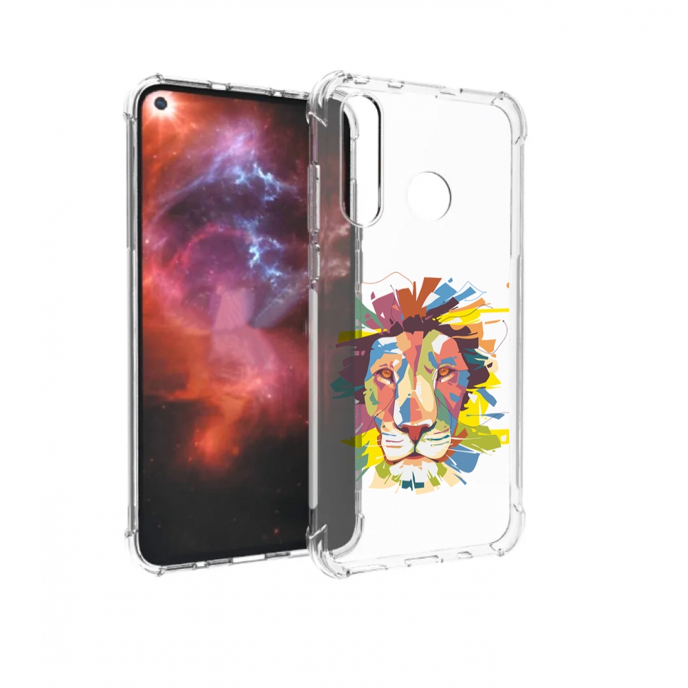 Чехол бампер MyPads разноцветный-лев детский для Huawei Nova 4 п