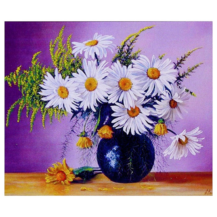 

Алмазная мозаика «Ваза с цветами» 40 × 30 см, 31 цв. + наклейка