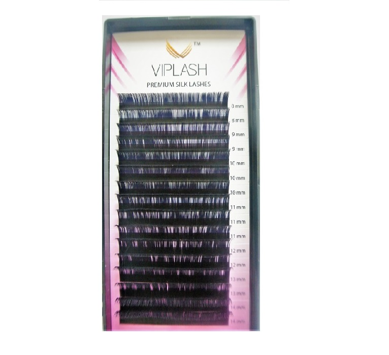 

Ресницы Viplash silk 16 линий D+ 0.085 7-13 мм, Черный