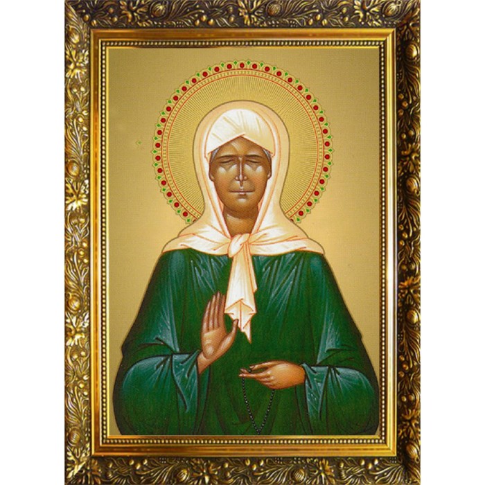 

Алмазная мозаика «Св.Блаженная Матрона Московская» 30 × 40 см, 33 цв. + наклейка