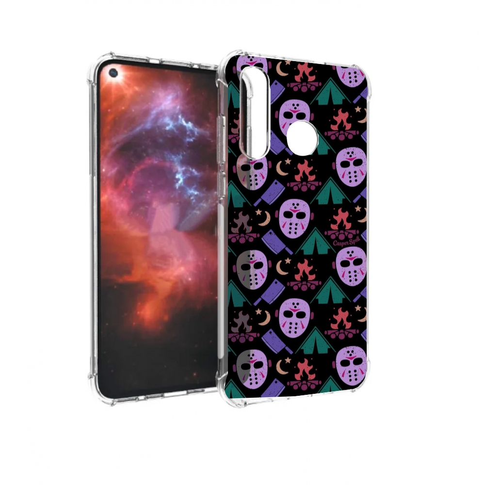 

Чехол бампер MyPads фиолетовые маски для Huawei Nova 4 противоуд, Прозрачный, Tocco