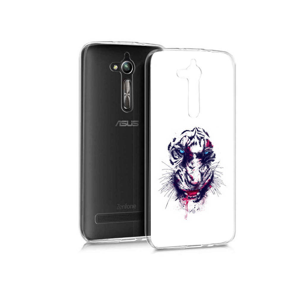 

Чехол MyPads Tocco для Asus ZenFone Go (ZB500KL) безумный тигр, Прозрачный, Tocco