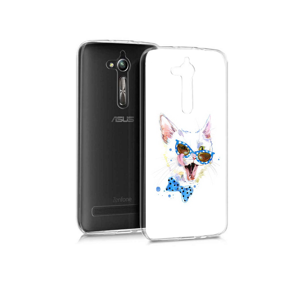 

Чехол MyPads Tocco для Asus ZenFone Go (ZB500KL) белый кот, Прозрачный, Tocco