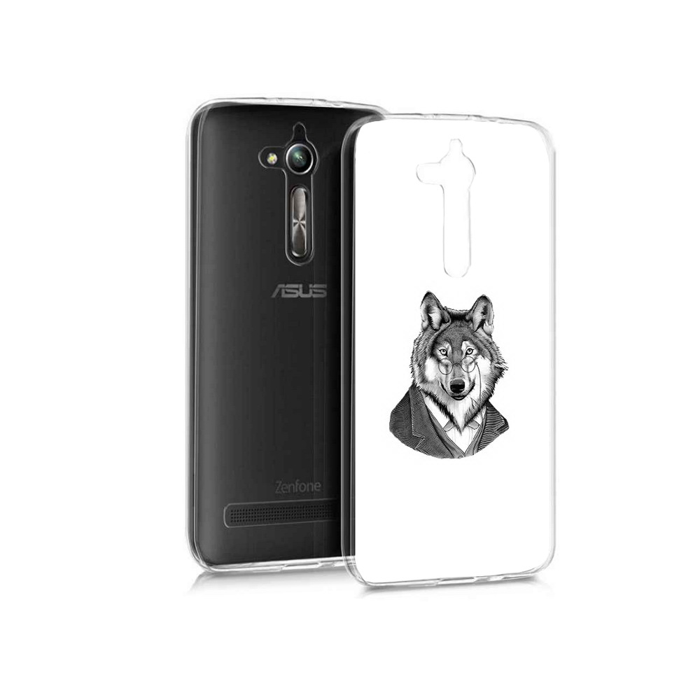 Чехол MyPads Tocco для Asus ZenFone Go (ZB500KL) волк в пиджаке