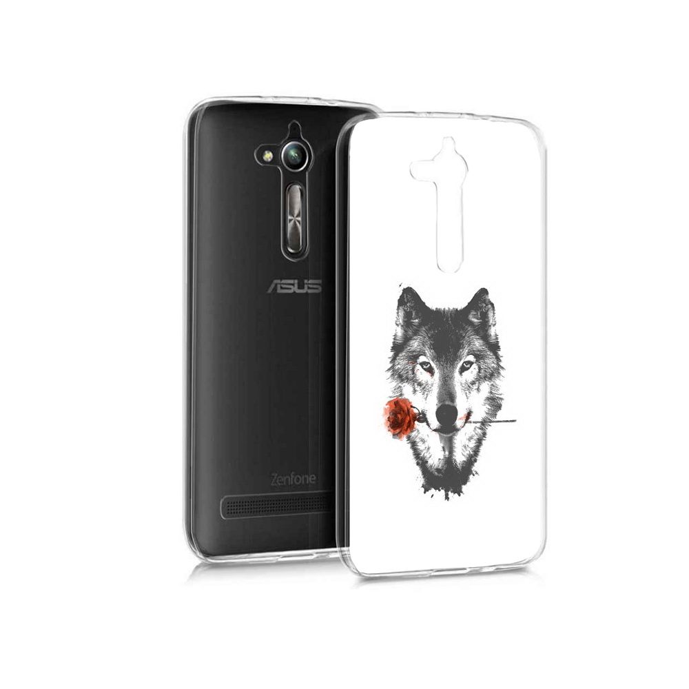 

Чехол MyPads Tocco для Asus ZenFone Go (ZB500KL) волк с розой, Прозрачный, Tocco