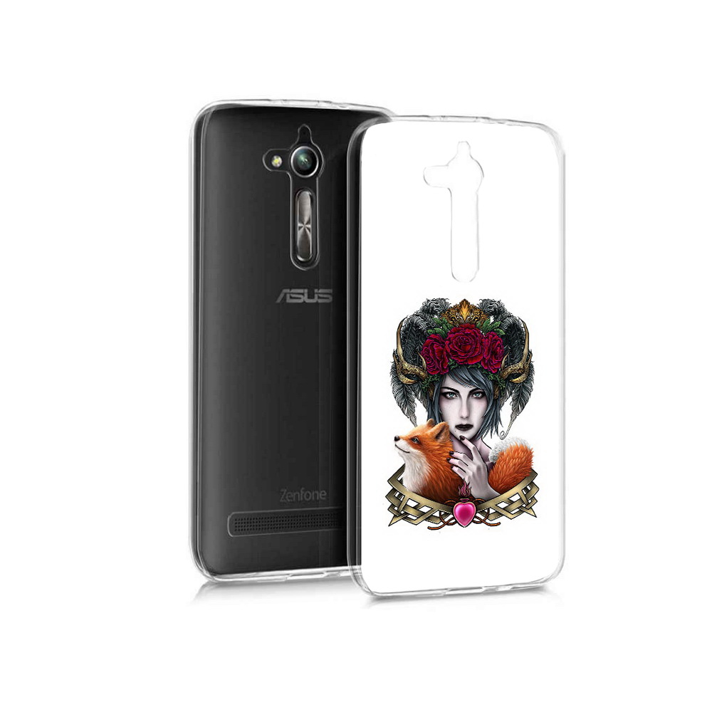 Чехол MyPads Tocco для Asus ZenFone Go (ZB500KL) девушка с лисой