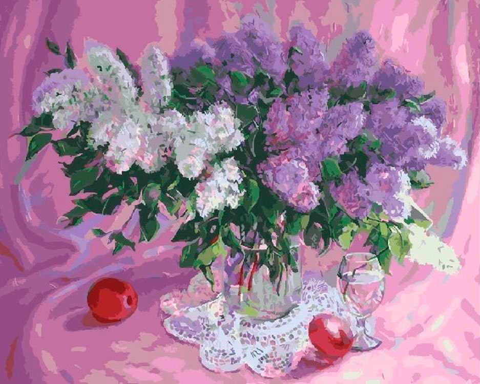 

Картина по номерам Paintboy Сирень и кружево, 40x50, Сирень и кружево