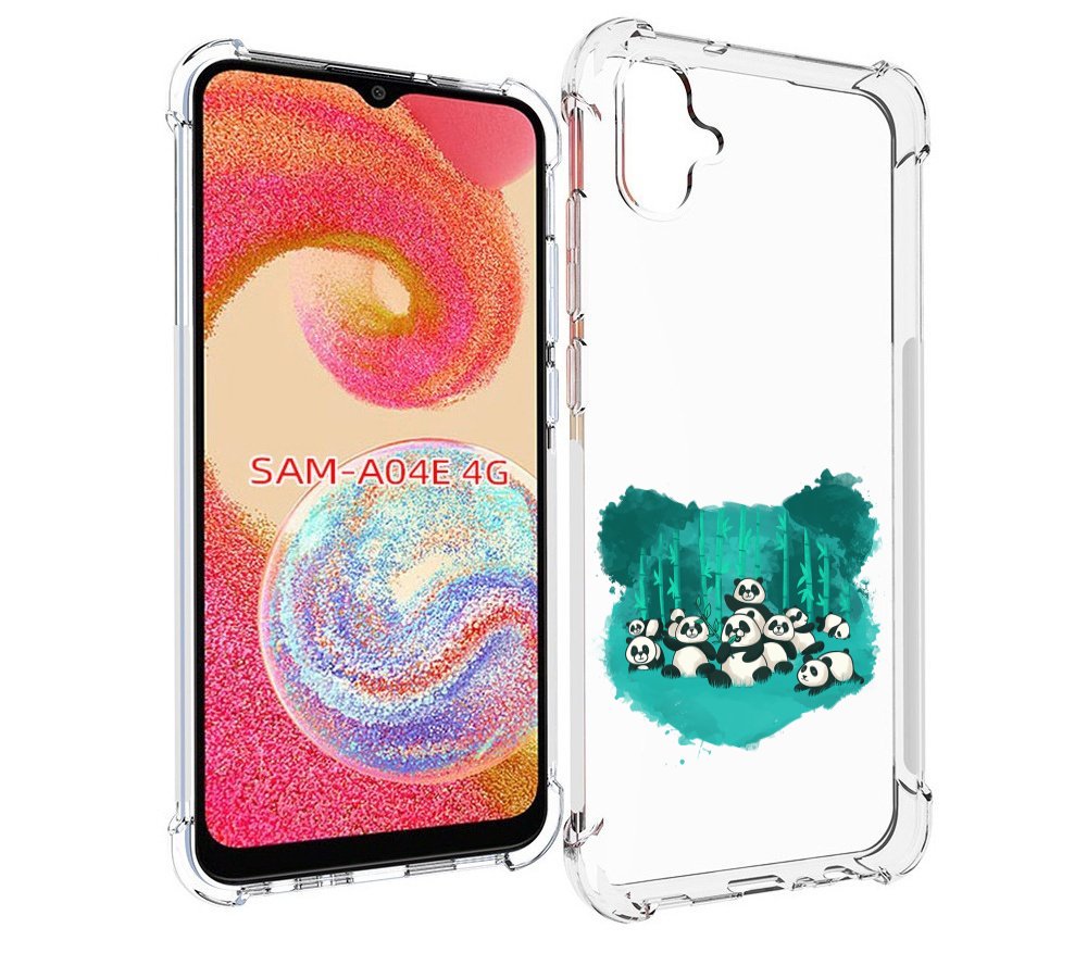 Чехол MyPads нарисованные панды для Samsung Galaxy A04e
