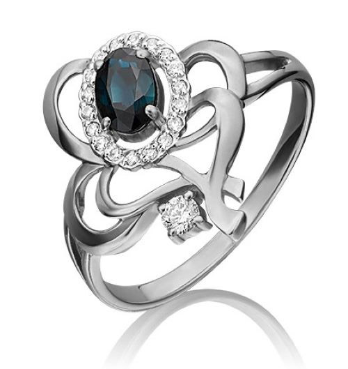 

Кольцо из золота р.  PLATINA jewelry 01-0280-00-105-1120-30, сапфир\бриллиант, 01-0280-00-105-1120-30