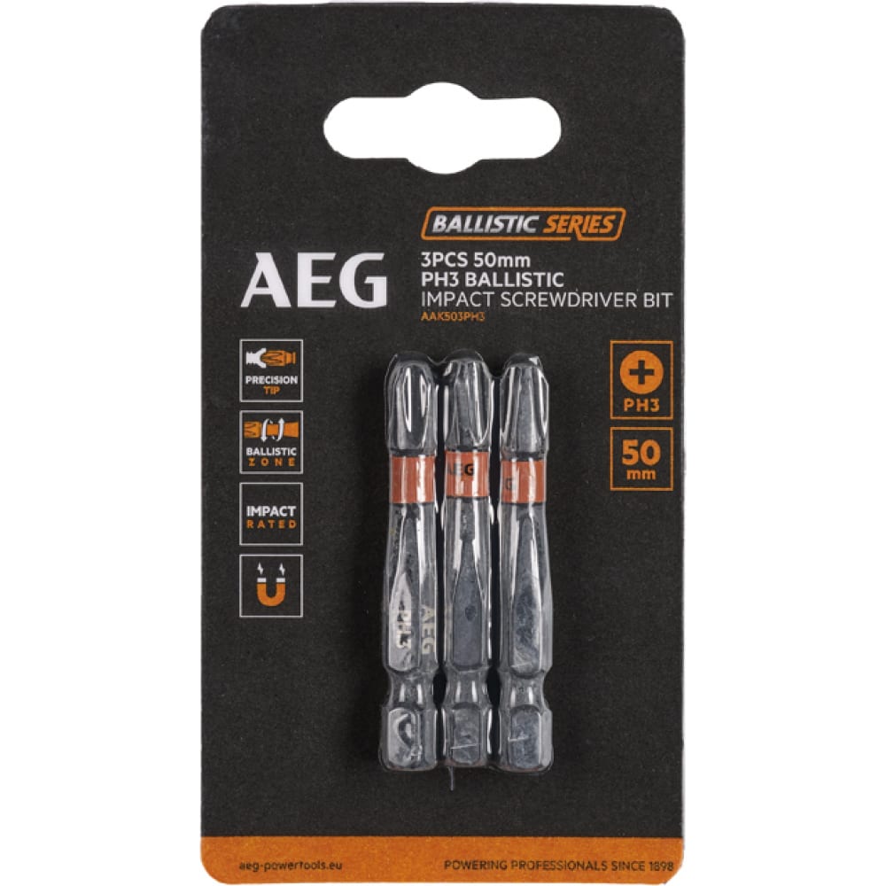 

Биты ударные AAK503PH3 (3 шт; PH3; 50 мм) AEG 4932479182