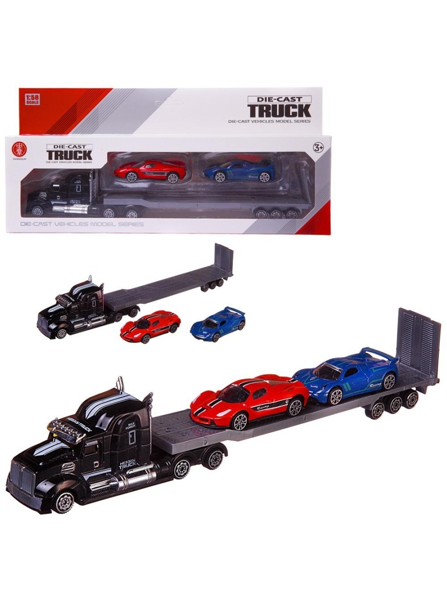 

Автовоз AB Toys с 2 машинками, металлический, 31,6х5,4х14,6 см