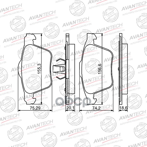 Тормозные колодки AVANTECH дисковые AV2004