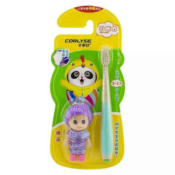 

Детская зубная щетка Corlyse kids Doll NO.305 с игрушкой, Разноцветный