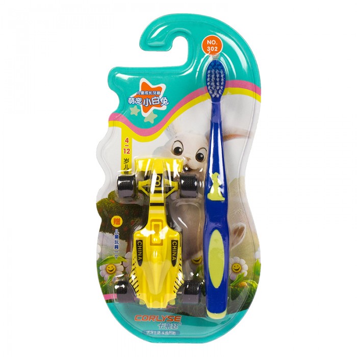

Детская зубная щетка Corlyse kids Gun NO.302 с игрушкой, Разноцветный