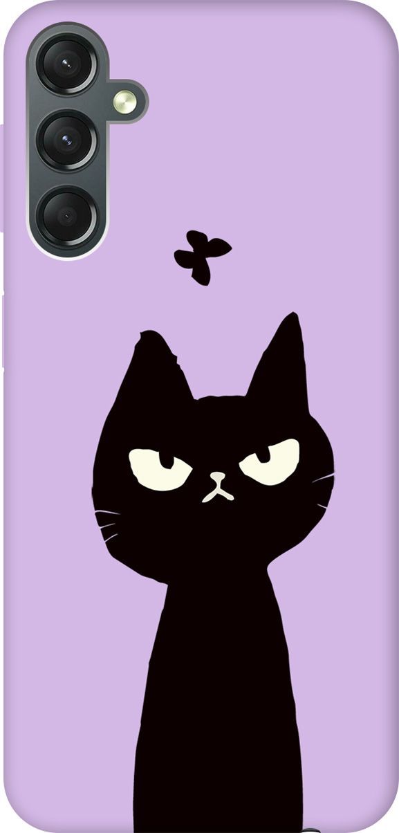 

Чехол на Samsung Galaxy A24 "Disgruntled Cat" сиреневый, Фиолетовый;черный, 159532