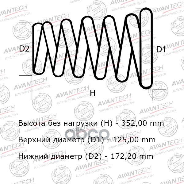 

Комплект Усиленных Пружин Подвески Avantech (2шт. В Одной Упаковке) AVANTECH арт. HS0603F