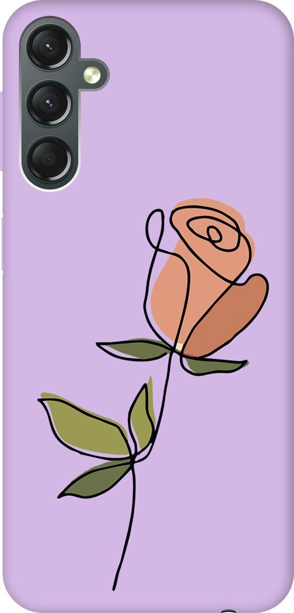 

Чехол на Samsung Galaxy A24 "Rose" сиреневый, Фиолетовый;зеленый, 159532