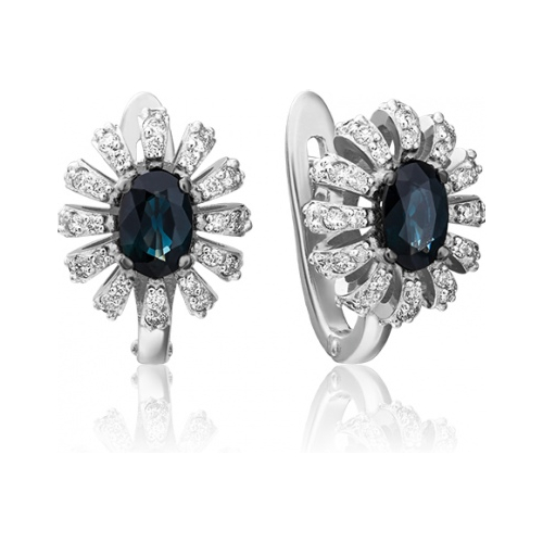 

Серьги из белого золота с сапфиром/бриллиантом PLATINA jewelry 02-0756-00-105-1120-30, 02-0756-00-105-1120-30