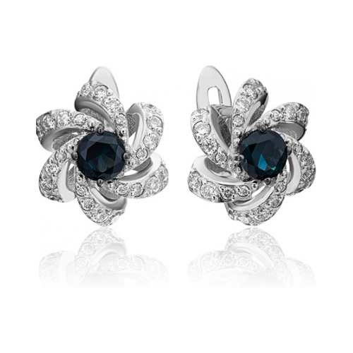 

Серьги из белого золота с сапфиром/бриллиантом PLATINA jewelry 02-0837-00-105-1120-30, 02-0837-00-105-1120-30