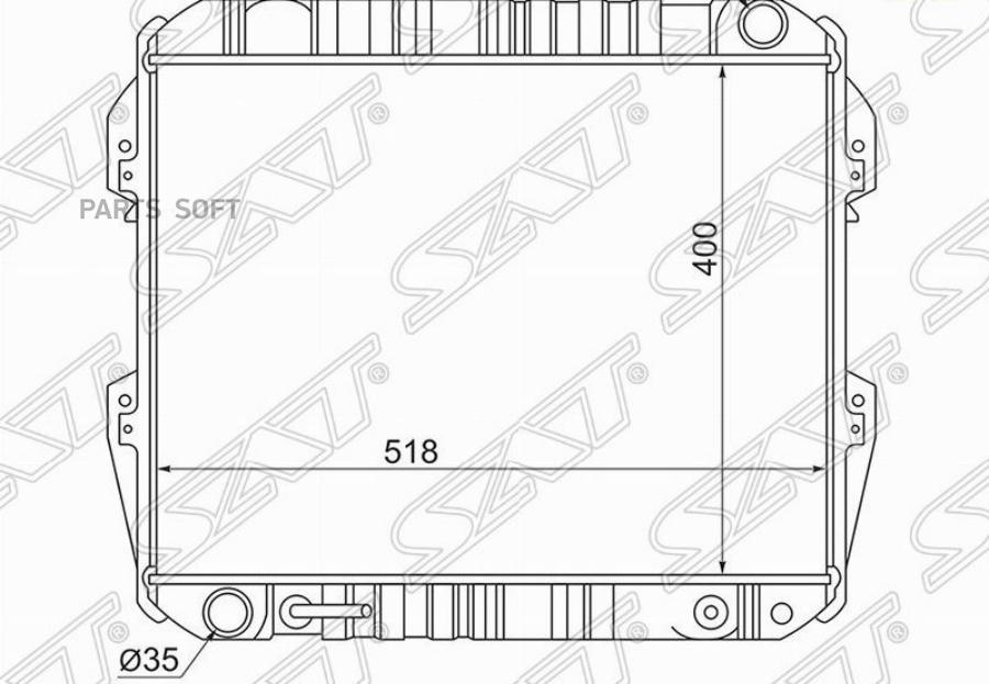 

Радиатор Toyota Surf/Hilux/4runner 2/3y 89-95 Sat арт. TY0013