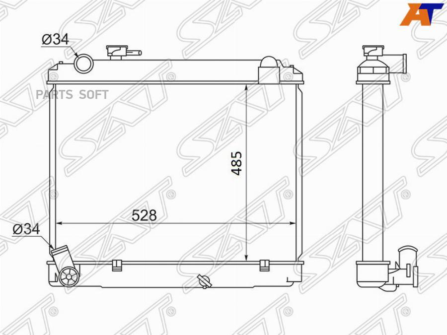 

Радиатор Toyota Dyna/Hiace/Toyo Ace 2l/3l Ly2# 95-99 Mt Sat арт. TY0061