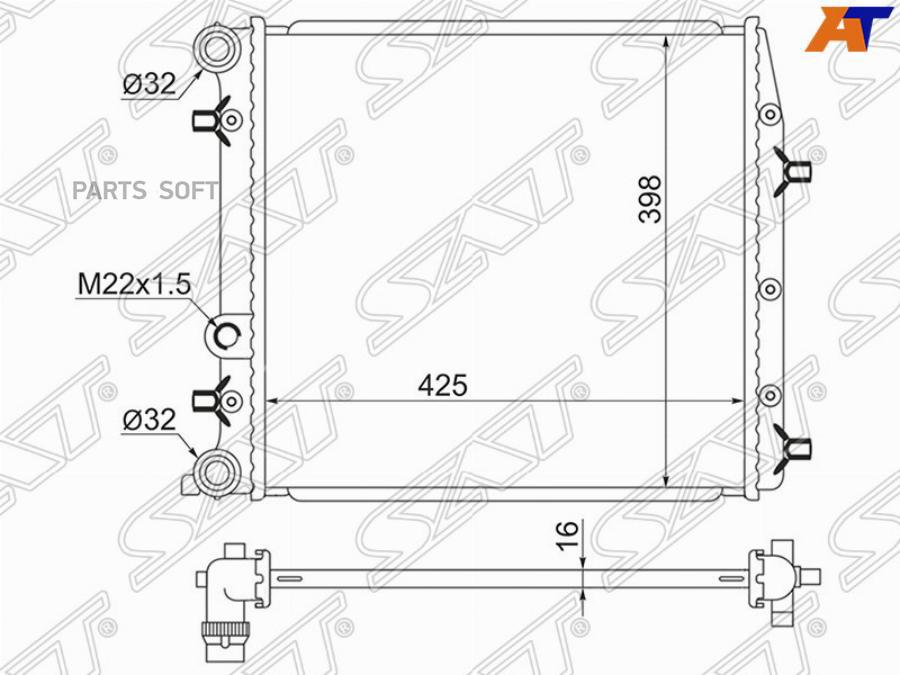 

Радиатор Volkswagen Polo/Skoda Fabia 01-08 Sat арт. VW0011