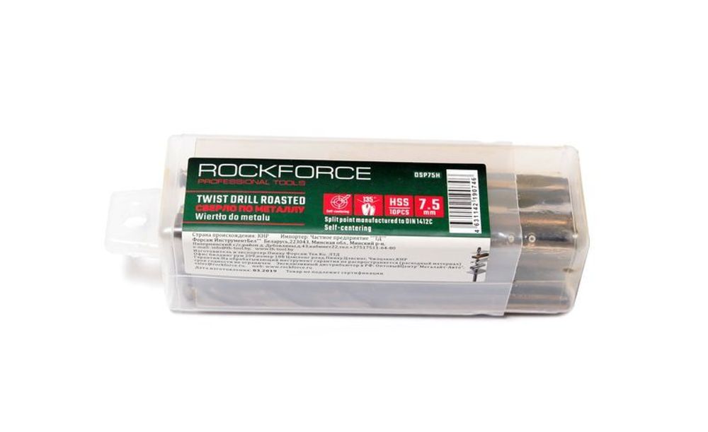 фото Rockforce сверло по металлу 4мм hss+co 10шт rf-dsp40h