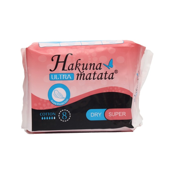 HAKUNA MATATA Прокладки ультратонкие HAKUNA MATATA Ultra Dry Super, с крылышками, 8 шт.