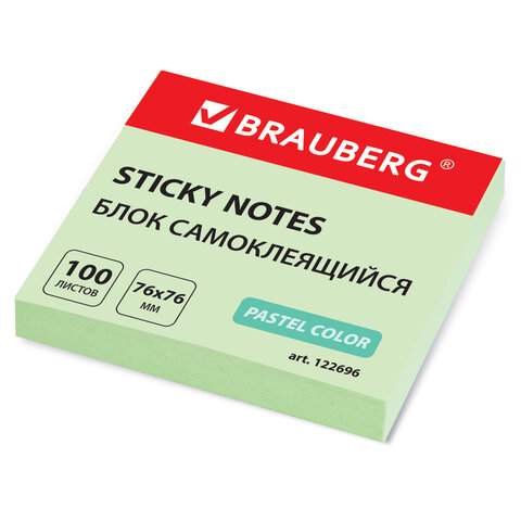 

Блок самоклеящийся (стикеры) Brauberg 122696, 100 листов, 12 штук, Зеленый