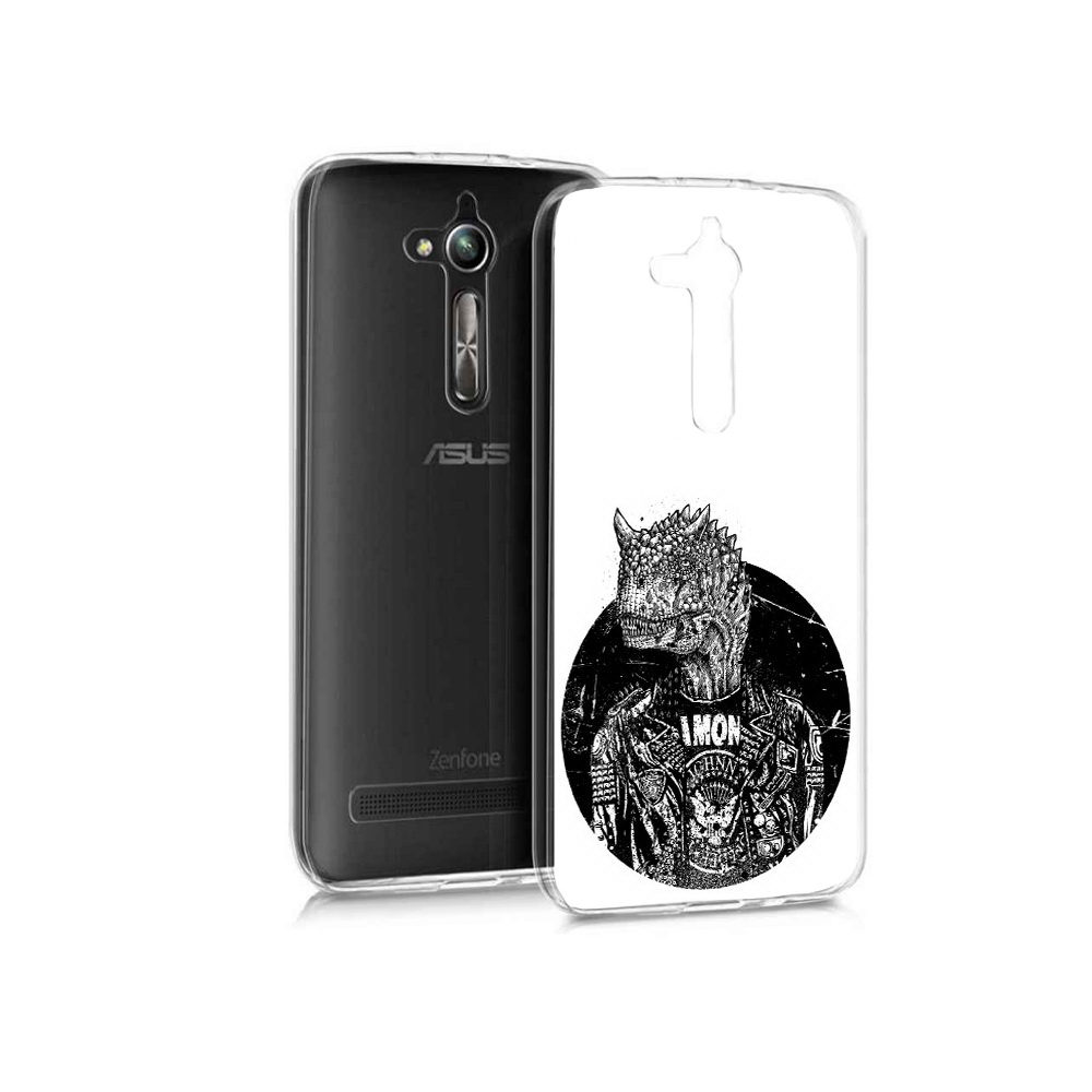 

Чехол MyPads Tocco для Asus ZenFone Go (ZB500KL) динозавр в куртке, Прозрачный, Tocco