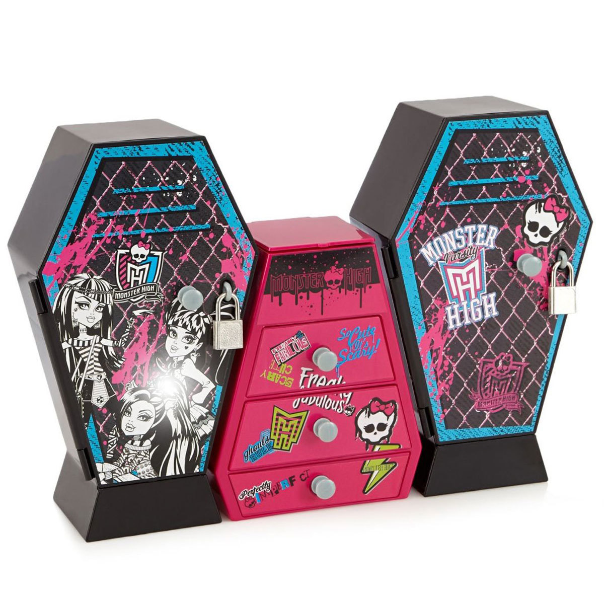 фото Игровой набор monster high музыкальный шкаф с ключом, цвет: черный, розовый