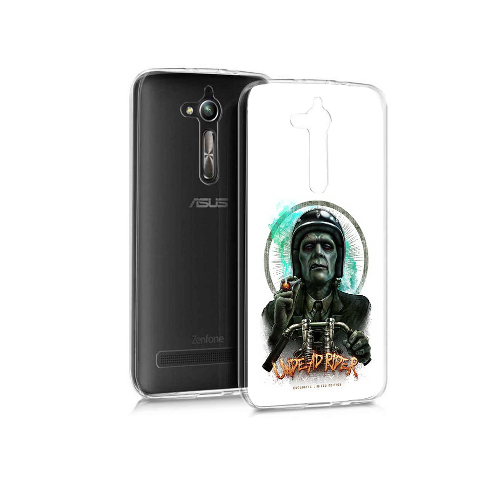 

Чехол MyPads Tocco для Asus ZenFone Go (ZB500KL) зеленый мужчина с сигаретой на мотоцикле, Прозрачный, Tocco